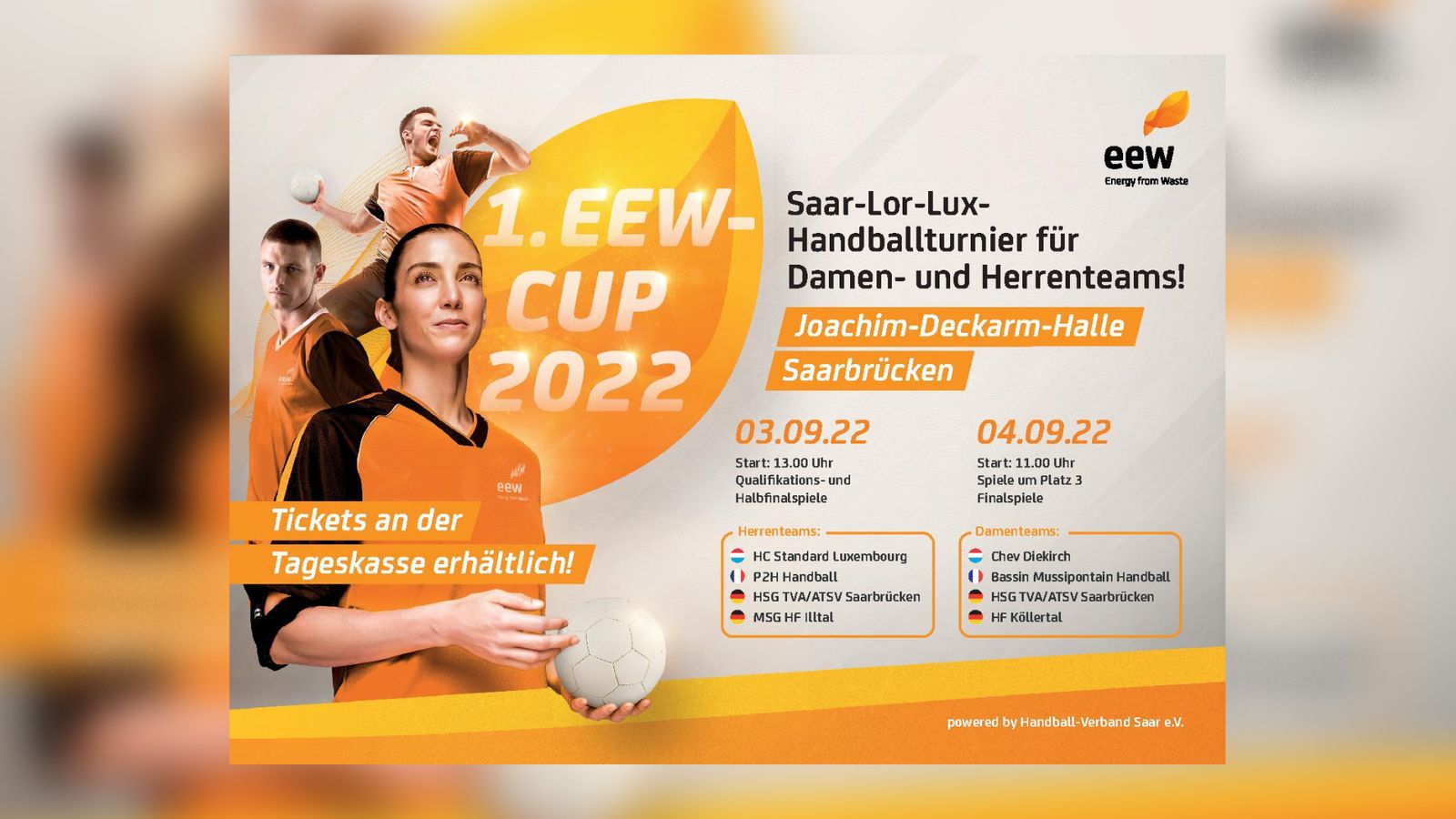 Saarbrücker Joachim-Deckarm-Halle der 1. "EEW-Cup" Saar-Lor-Lux am 03. + 04.09.