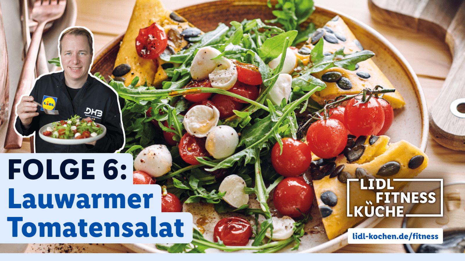 Lidl Fitnessküche Folge 6: Lauwarmer Tomaten-Rucolasalat