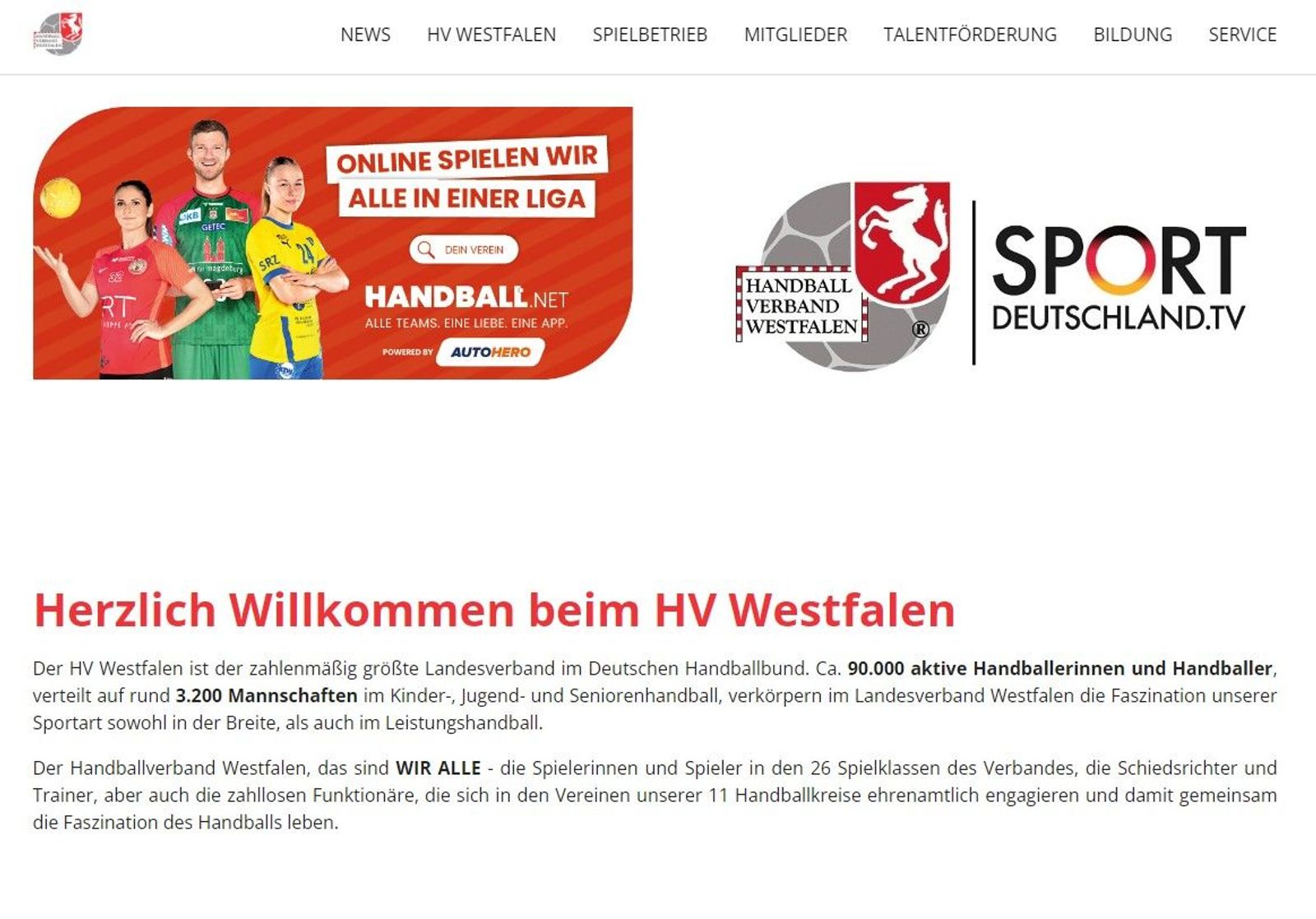 HV Westfalen launcht neu designte Website