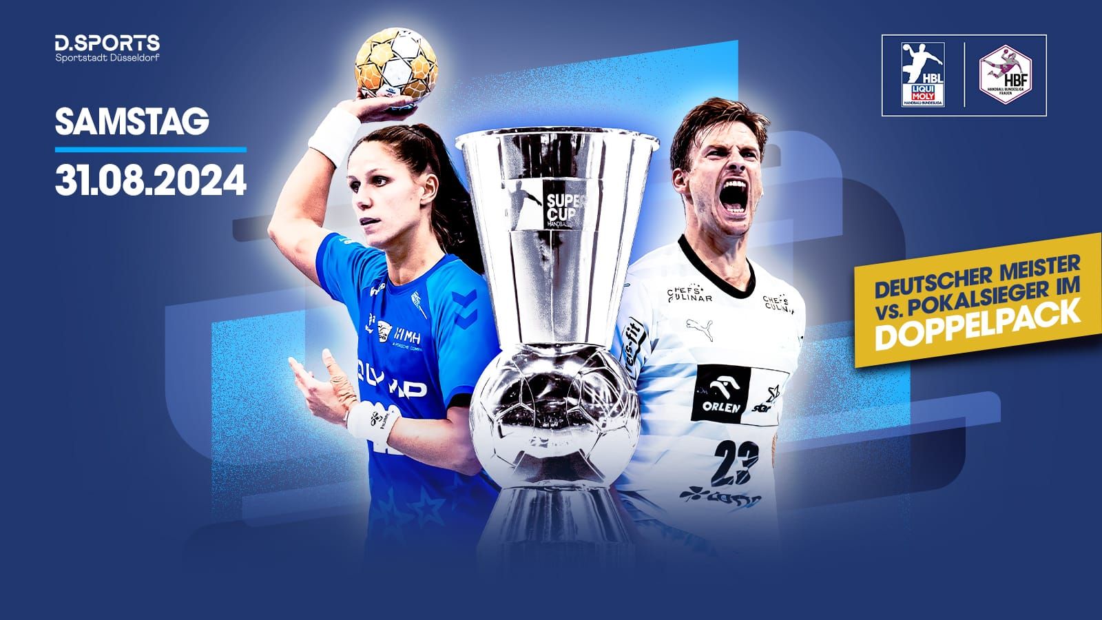 Höchste Meister- und Pokalsieger-Dichte in Düsseldorf: Frauen- und Männer-Bundesligen tragen Handball Super Cup 2024 gemeinsam aus