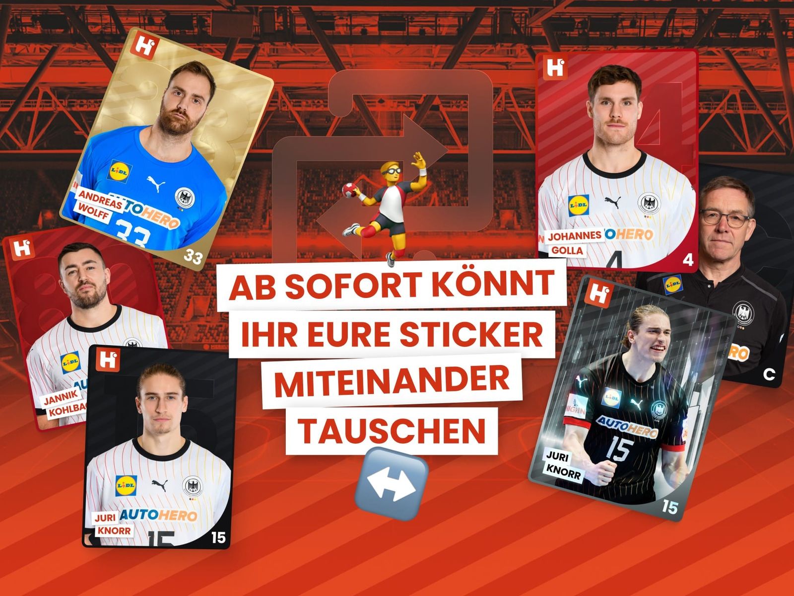 Ab sofort: Die digitale Stickertauschbörse auf handball.net Allstars
